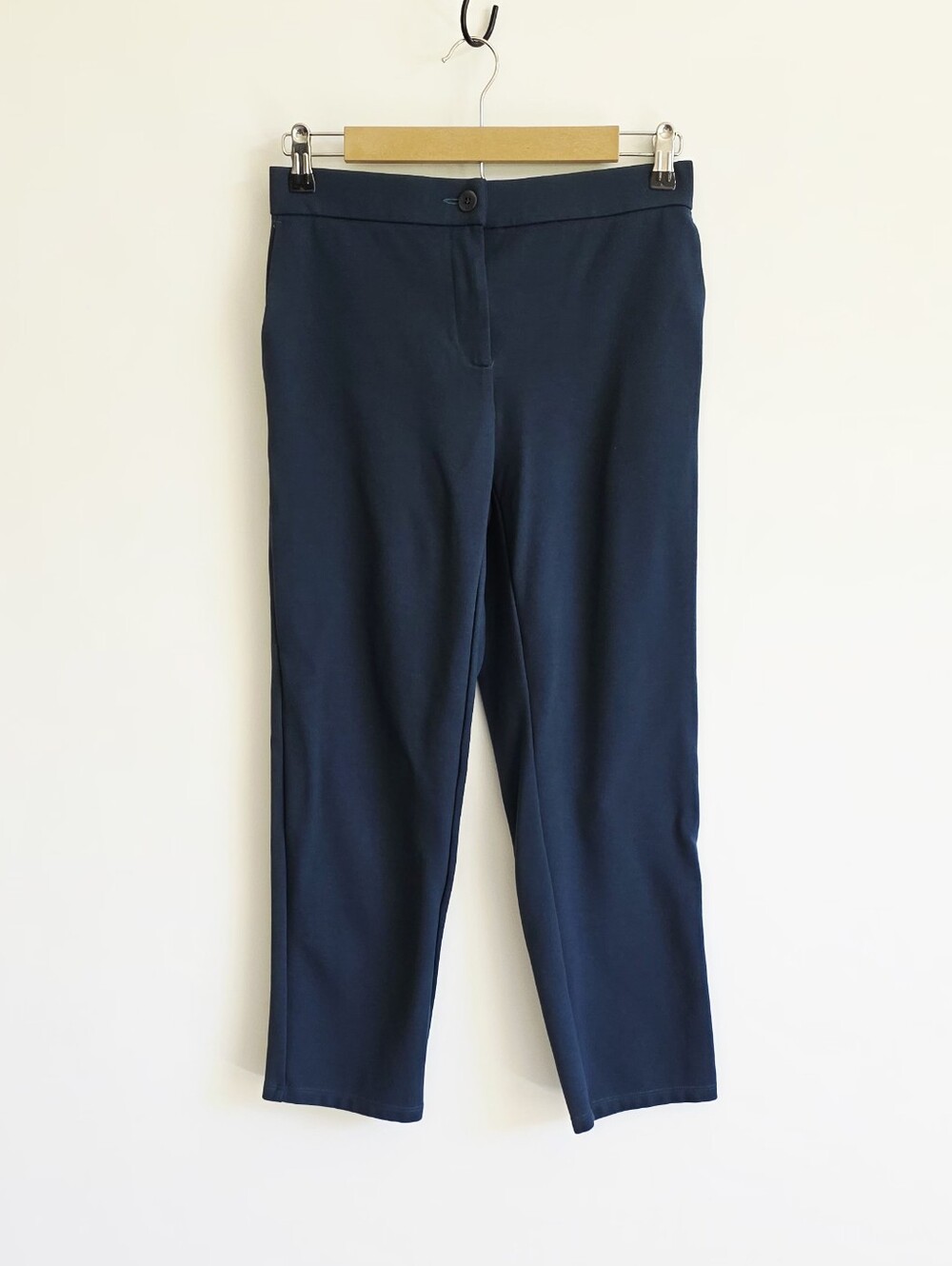 Eileen Fisher Blue Washable Flex Ponte Straight Ankle Length Women's Pant Size 0